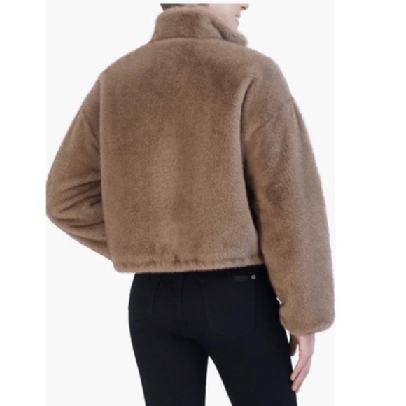 Rebecca Minkoff Faux Fur Crop Jacket, Taupe/Tan, Medium, Large & XL, NWT - Picture 13 of 17
